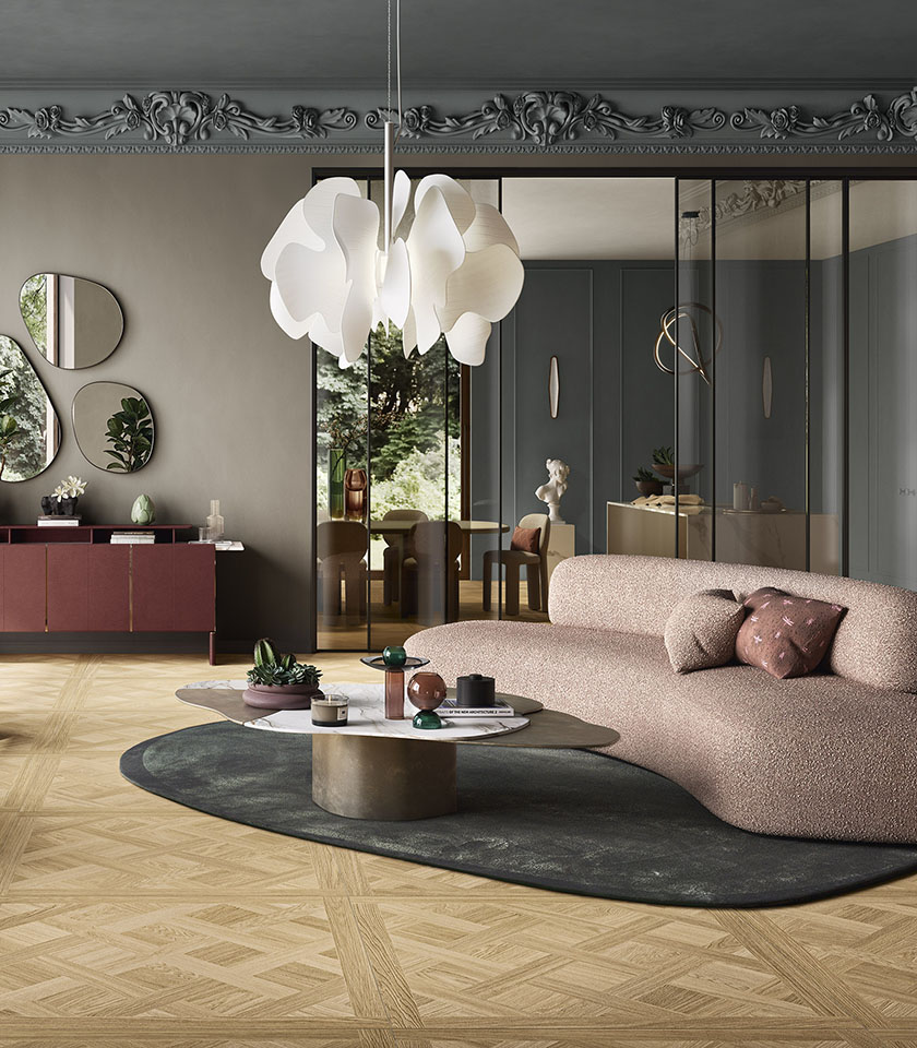 Entdecken Sie Ideen für ein modernes, stilvolles Wohnzimmer mit Feinsteinzeug von Lea Ceramiche, das unverwechselbares Design und hohe Leistung vereint.